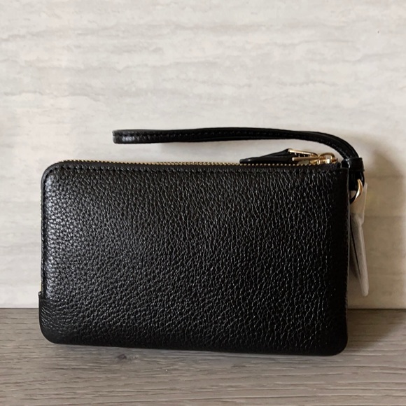 Coach Double Corner Zip Wristlet Black